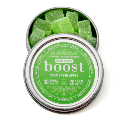 boost edibles sour green apple 300mg THC