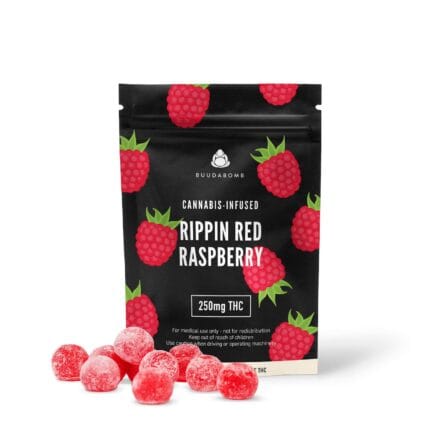buudabomb red raspberry gummies 1