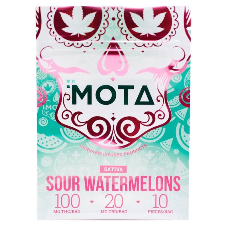 mota medicated gummies sour watermelon sativa 1